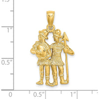 14K Yellow Gold Large Gemini Zodiac Charm with 3D Design and Polished Finish by Oro Pregiato