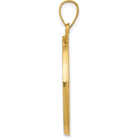 14K Yellow Gold Large Hollow St. Anthony Medal Pendant - Polished & Satin Finish by Oro Pregiato