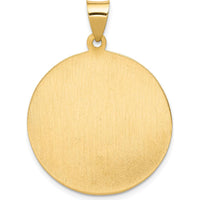 14K Yellow Gold Large Hollow St. Anthony Medal Pendant - Polished & Satin Finish by Oro Pregiato
