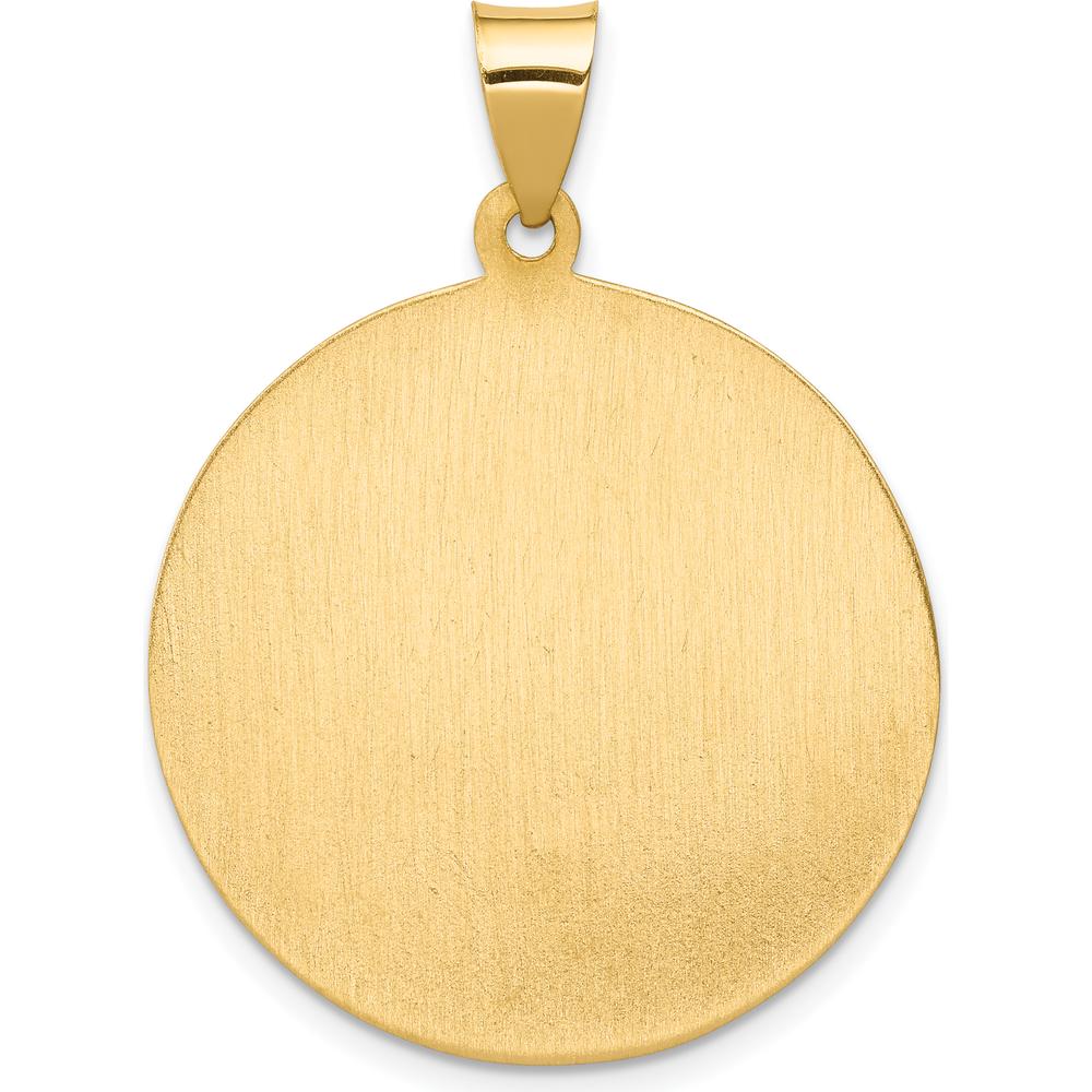 14K Yellow Gold Large Hollow St. Anthony Medal Pendant - Polished & Satin Finish by Oro Pregiato