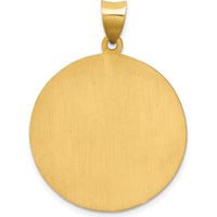 14K Yellow Gold Large Hollow St. Jude Thaddeus Medal Round Pendant - Faith-Inspired Charm by Oro Pregiato