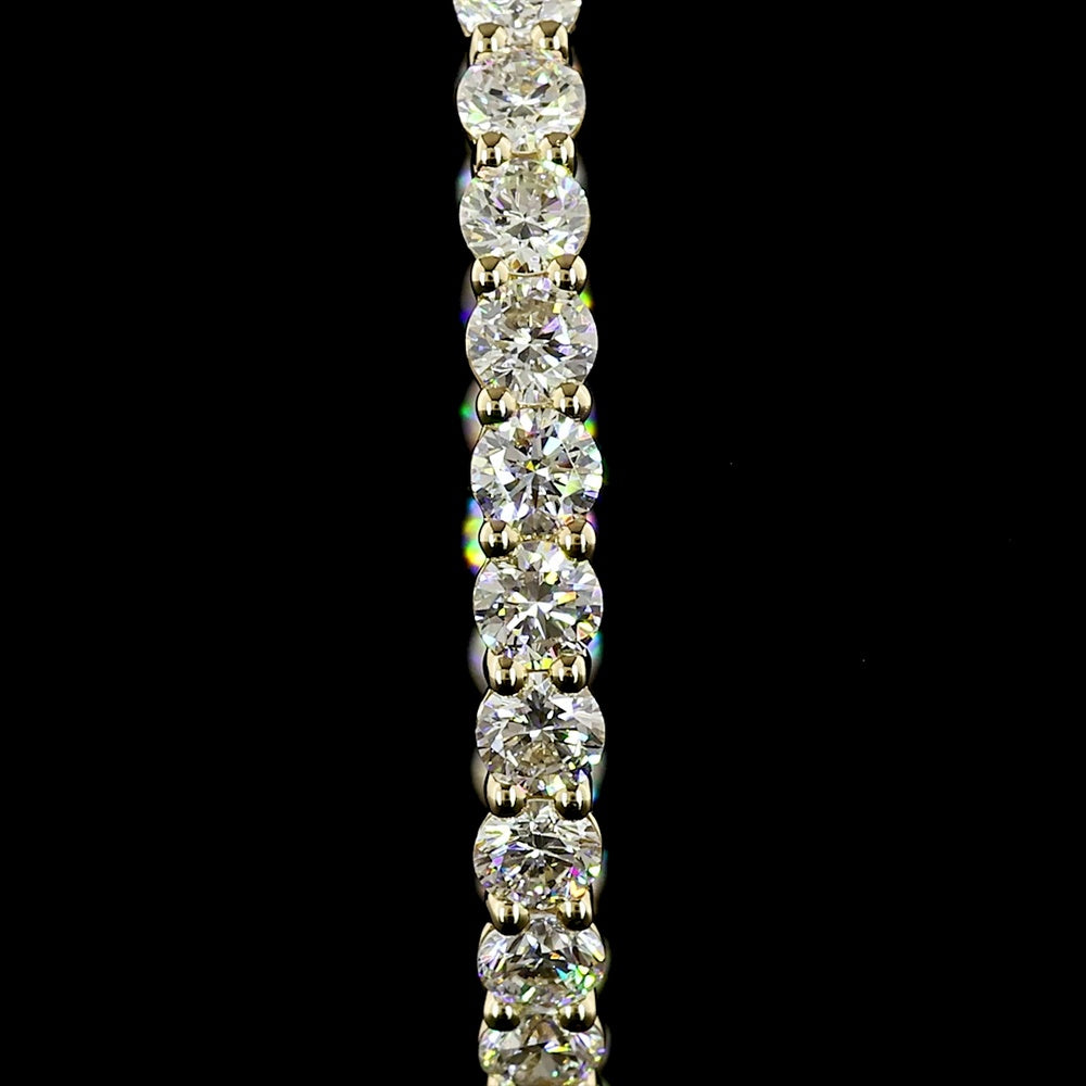 14K Yellow Gold Large Hoop Earrings with Prong-Set Round Lab Diamonds - 3.05 Carats Total Diamond Weight - Covaloro Fine Jewelry