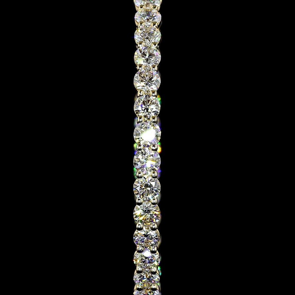 14K Yellow Gold Large Hoop Earrings with Prong-Set Round Lab Diamonds - 3.84 Carats Total Diamond Weight - Covaloro Fine Jewelry