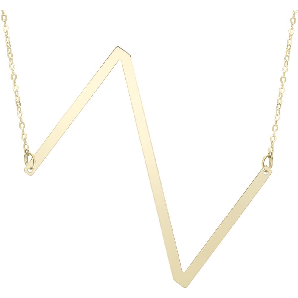 14K Yellow Gold Large Initial "Z" Necklace - 18" Fashion Necklace with Lobster Clasp by Orozza Fine Jewelry