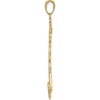 14K Yellow Gold Large Italy Map Pendant with Engraved "ITALY" - Solid Gold Charm by Oro Pregiato
