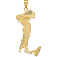 14K Yellow Gold Large Italy Map Pendant with Engraved "ITALY" - Solid Gold Charm by Oro Pregiato