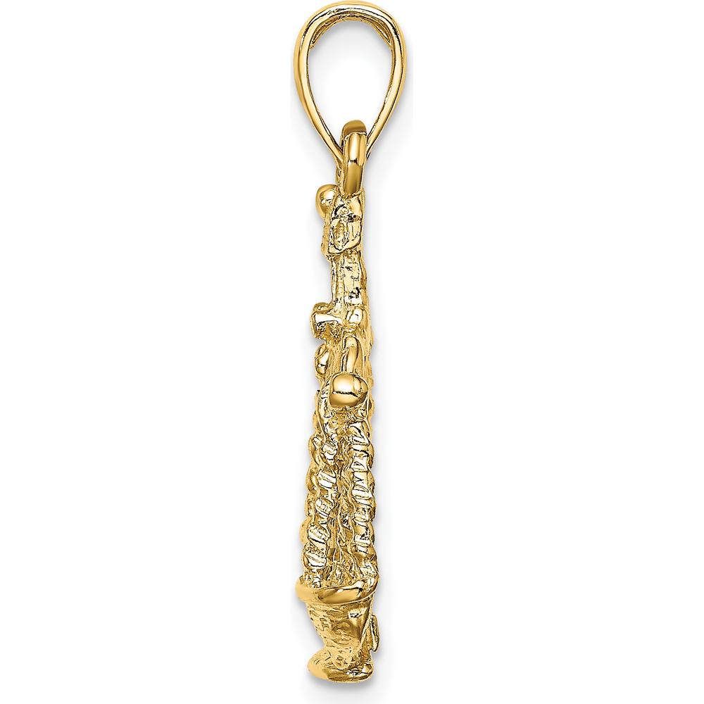 14K Yellow Gold Large Libra Zodiac Charm Pendant - 26mm Length by Oro Pregiato