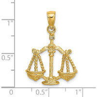 14K Yellow Gold Large Libra Zodiac Charm Pendant - 26mm Length by Oro Pregiato