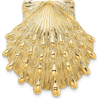 14K Yellow Gold Large Lion's Paw Shell Omega Slide Pendant - Textured Polished Finish by 0
