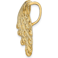 14K Yellow Gold Large Lion's Paw Shell Omega Slide Pendant - Textured Polished Finish by 0