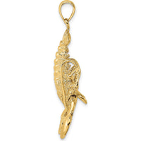 14K Yellow Gold Large Lobster Pendant with Moveable Claws - 30.5mm by Oro Pregiato