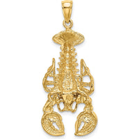 14K Yellow Gold Large Lobster Pendant with Moveable Claws - 30.5mm by Oro Pregiato