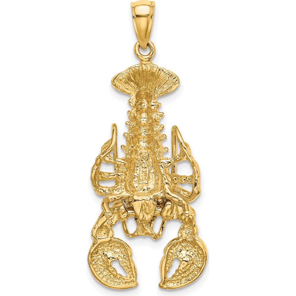 14K Yellow Gold Large Lobster Pendant with Moveable Claws - 30.5mm by Oro Pregiato