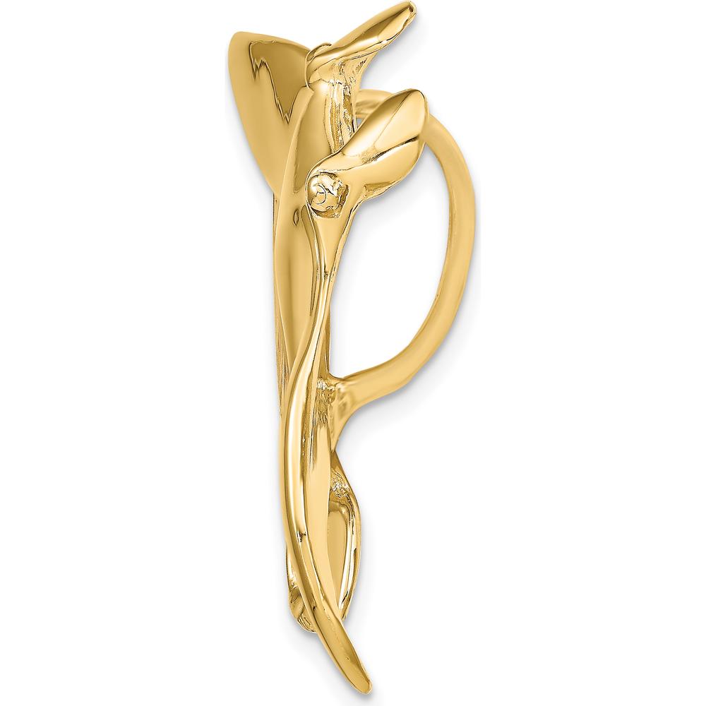 14K Yellow Gold Large Manta Ray Omega Slide Pendant - Ocean-Inspired Marine Design by Oro Pregiato