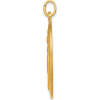 14K Yellow Gold Large Miraculous Medal Oval Pendant with Polished and Satin Finish by Oro Pregiato