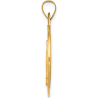 14K Yellow Gold Large Miraculous Medal Pendant with Polished and Satin Finish - 34mm Length by Oro Pregiato