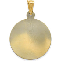 14K Yellow Gold Large Our Lady of Guadalupe Pendant with Rose and White Rhodium Accents - 34mm Length by Oro Pregiato