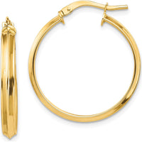 14K Yellow Gold Large Polished 3mm Hoop Earrings by 0