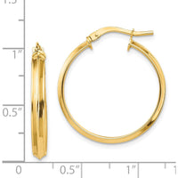 14K Yellow Gold Large Polished 3mm Hoop Earrings by 0