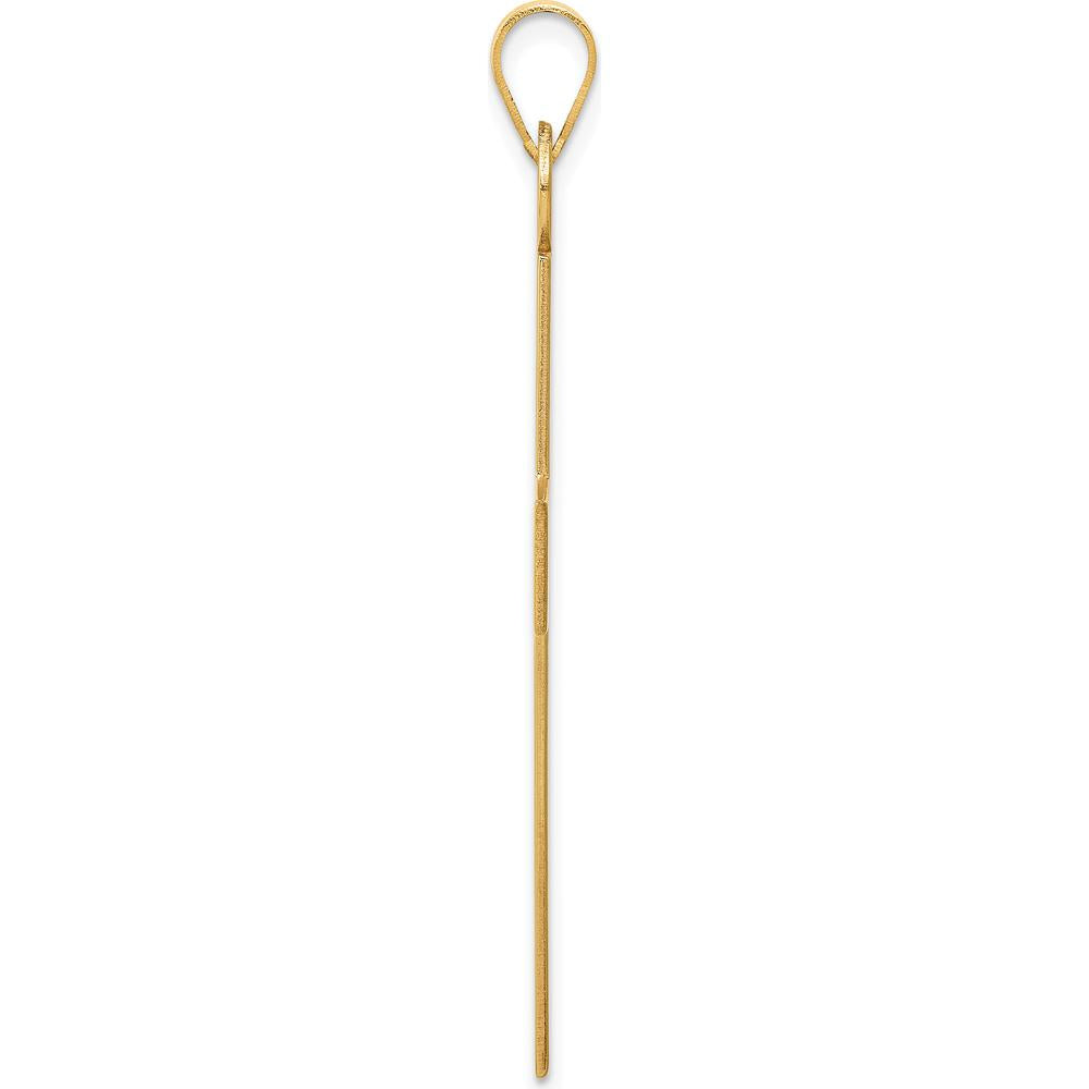 14K Yellow Gold Large Polished Cross Charm Pendant - 44.5mm Length by Oro Pregiato