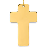 14K Yellow Gold Large Polished Cross Pendant - Statement Faith Jewelry by Oro Pregiato