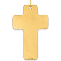 14K Yellow Gold Large Polished Cross Pendant - Statement Faith Jewelry by Oro Pregiato
