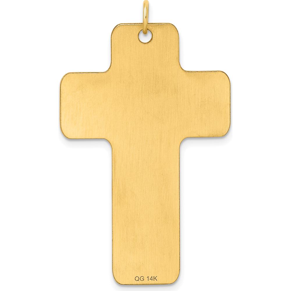14K Yellow Gold Large Polished Cross Pendant - Statement Faith Jewelry by Oro Pregiato