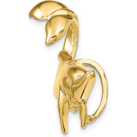 14K Yellow Gold Large Polished Dolphin Slide Pendant for Omega Chain - Nature-Inspired Design by Oro Pregiato
