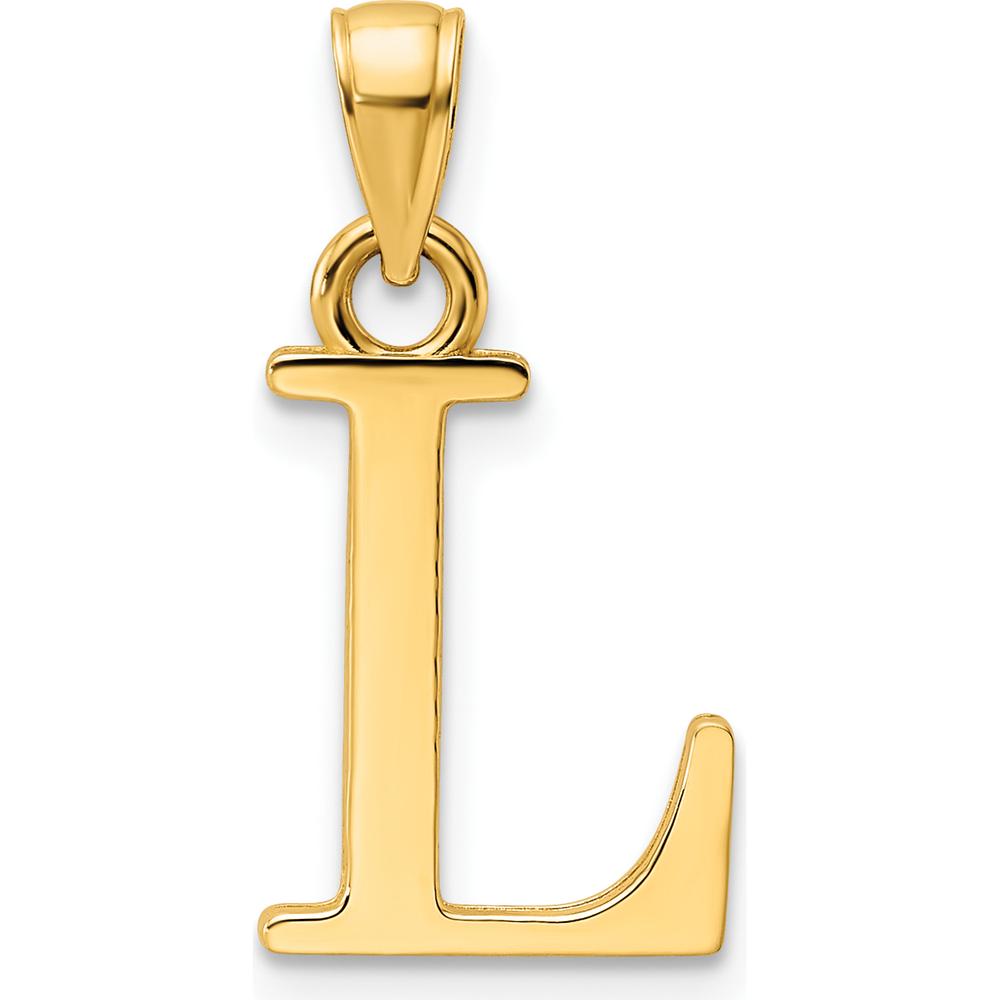 14K Yellow Gold Large Polished Letter "L" Pendant by Oro Pregiato