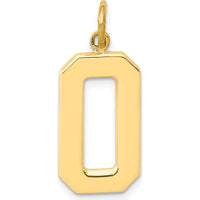 14K Yellow Gold Large Polished Number 0 Charm Pendant by Oro Pregiato