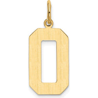 14K Yellow Gold Large Polished Number 0 Charm Pendant by Oro Pregiato