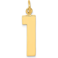 14K Yellow Gold Large Polished Number 1 Charm - Personalized Milestone Pendant by Oro Pregiato