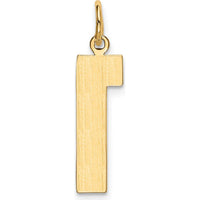 14K Yellow Gold Large Polished Number 1 Charm - Personalized Milestone Pendant by Oro Pregiato