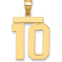 14K Yellow Gold Large Polished Number 10 Charm - Perfect for Personalization or Milestone Celebrations by Oro Pregiato