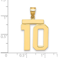 14K Yellow Gold Large Polished Number 10 Charm - Perfect for Personalization or Milestone Celebrations by Oro Pregiato