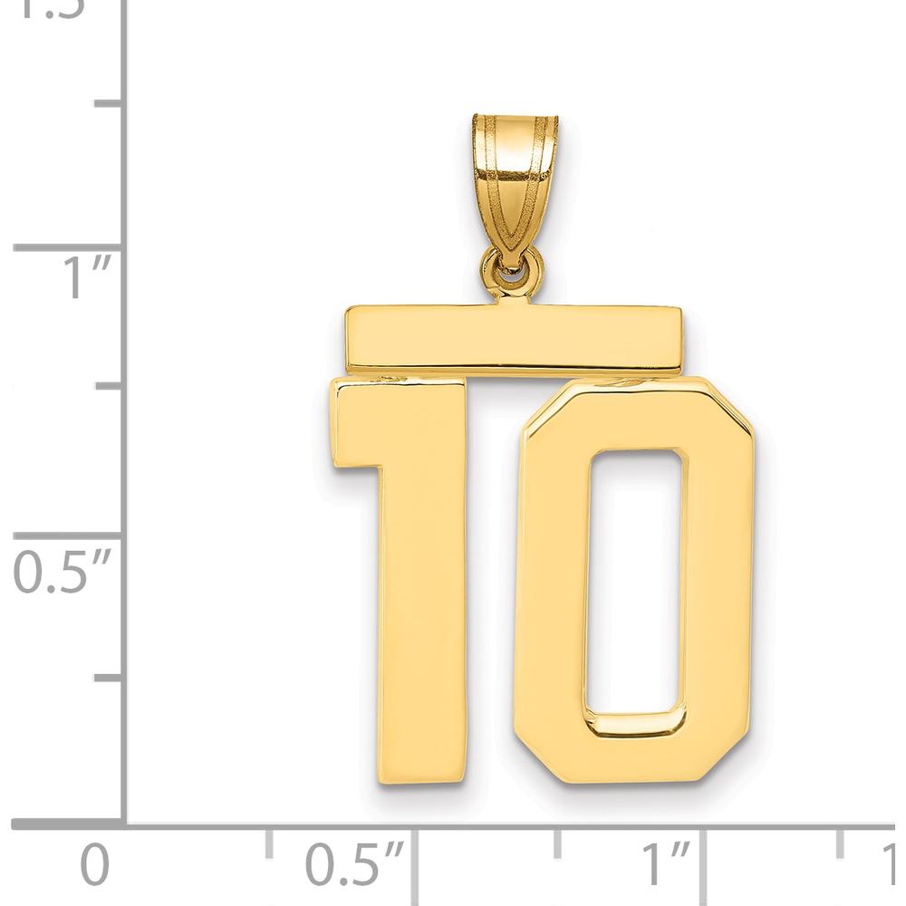 14K Yellow Gold Large Polished Number 10 Charm - Perfect for Personalization or Milestone Celebrations by Oro Pregiato
