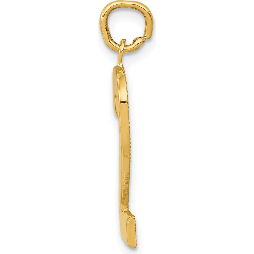 14K Yellow Gold Large Polished Number 2 Charm - 20.88mm Length by Oro Pregiato