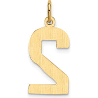 14K Yellow Gold Large Polished Number 2 Charm - 20.88mm Length by Oro Pregiato