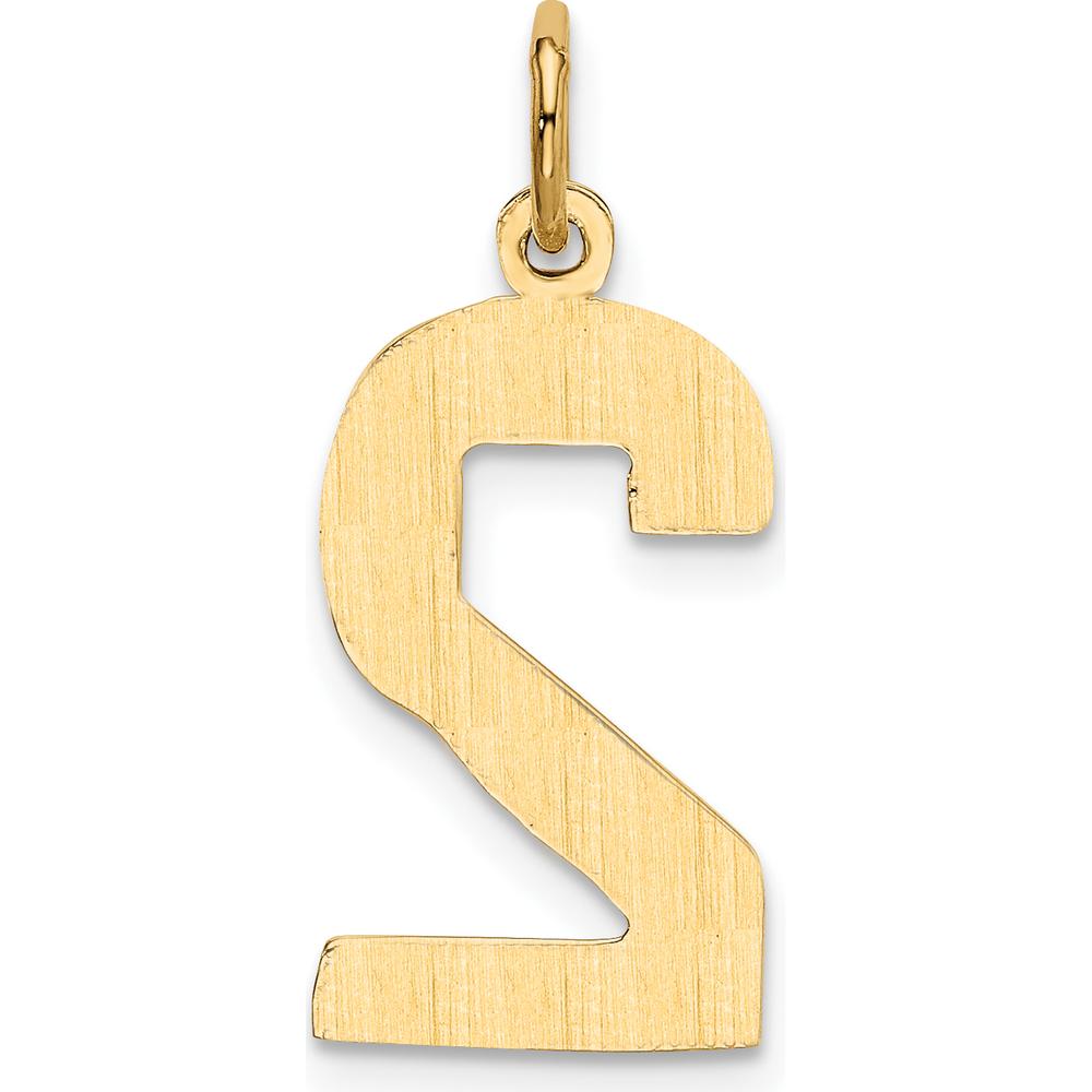 14K Yellow Gold Large Polished Number 2 Charm - 20.88mm Length by Oro Pregiato