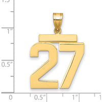 14K Yellow Gold Large Polished Number 27 Charm - Bold and Elegant Design by Oro Pregiato