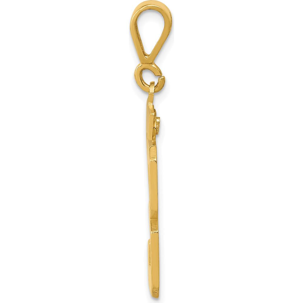 14K Yellow Gold Large Polished Number 33 Charm Pendant by Oro Pregiato