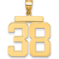 14K Yellow Gold Large Polished Number 38 Charm Pendant - Personalized Milestone Jewelry by Oro Pregiato