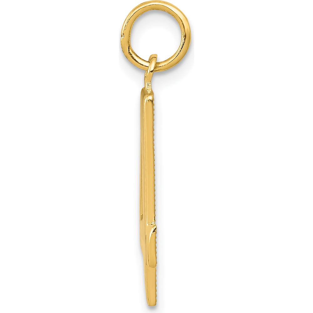 14K Yellow Gold Large Polished Number 4 Charm Pendant by Oro Pregiato