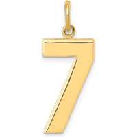 14K Yellow Gold Large Polished Number 7 Pendant Charm - Timeless Custom Jewelry Piece by Oro Pregiato