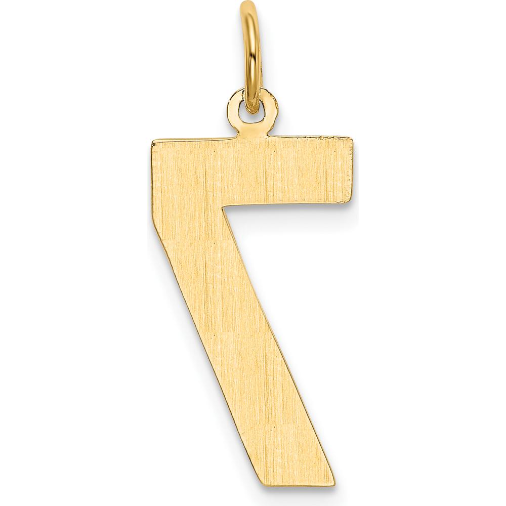 14K Yellow Gold Large Polished Number 7 Pendant Charm - Timeless Custom Jewelry Piece by Oro Pregiato