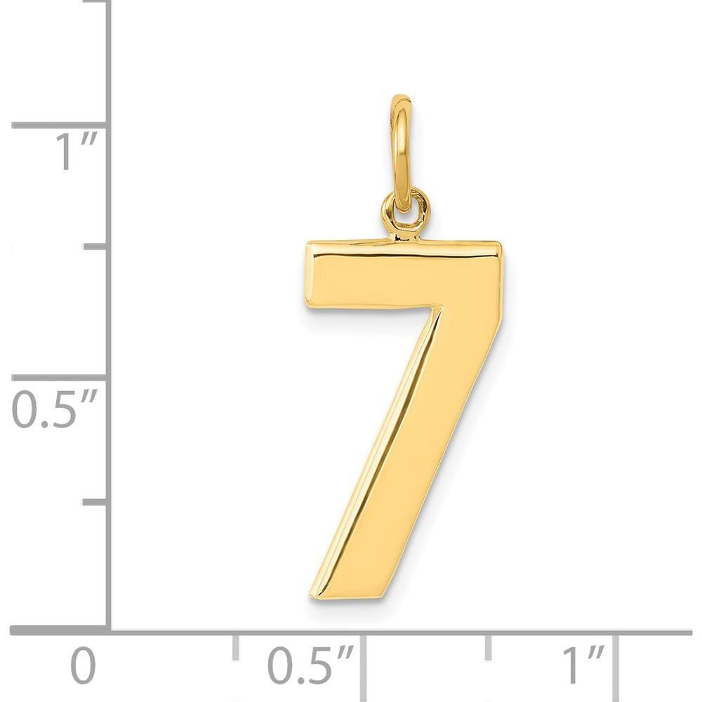 14K Yellow Gold Large Polished Number 7 Pendant Charm - Timeless Custom Jewelry Piece by Oro Pregiato
