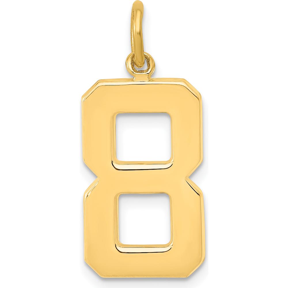 14K Yellow Gold Large Polished Number 8 Pendant - Symbolic Charm by Oro Pregiato