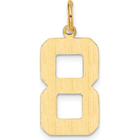 14K Yellow Gold Large Polished Number 8 Pendant - Symbolic Charm by Oro Pregiato