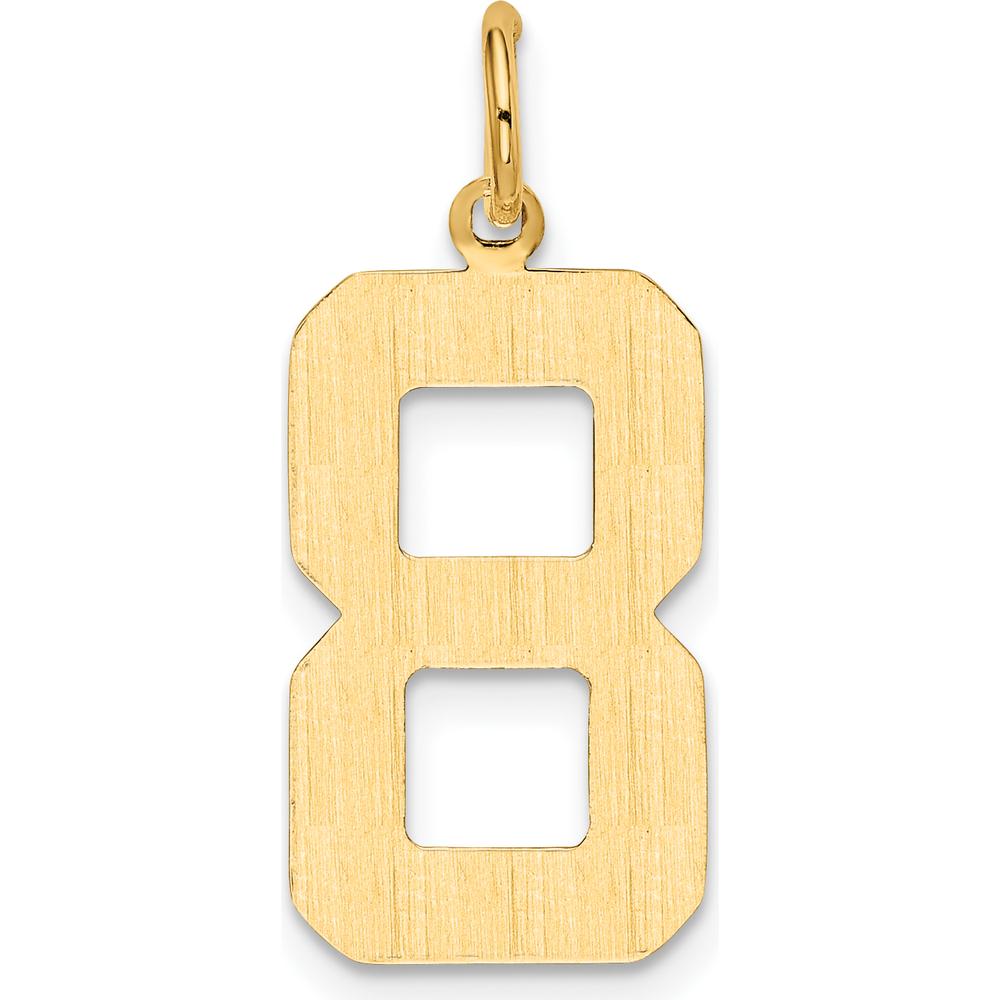 14K Yellow Gold Large Polished Number 8 Pendant - Symbolic Charm by Oro Pregiato