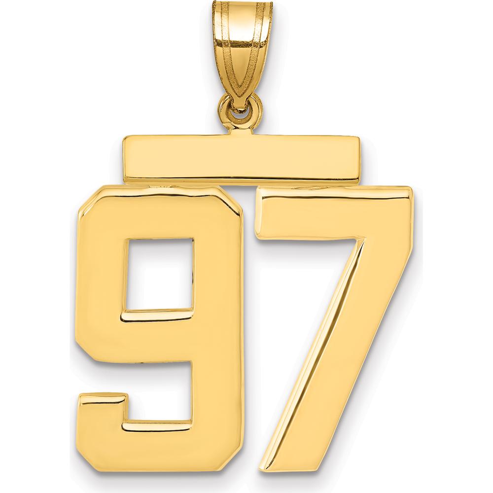 14K Yellow Gold Large Polished Number 97 Charm by Oro Pregiato